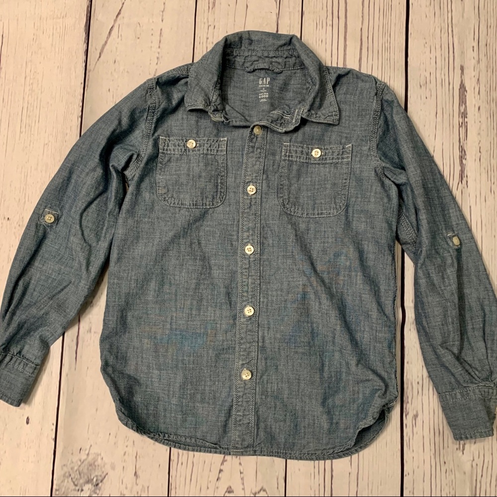 Boys Gap denim button up shirt